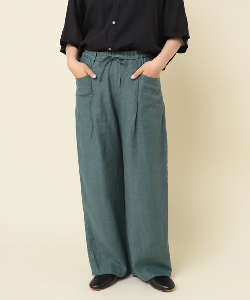 RNA-N パンツ R4226 フレンチリネンワイドストレートパンツ