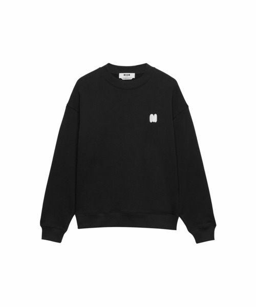 MSGM】ブラック クルーネック スウェット トレーナー ラバー 【公式通販】