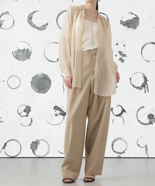 Apo（s）ture パンツ ARIA-016/ライトカルゼ3タックワイドパンツ