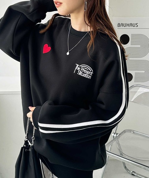 FIRST MOOD トレーナー スウェット 「FIRSTMOODコラボ」ハート刺繍