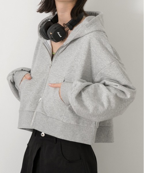 ad thie（アドティエ） パーカー ダブルジップ ショートフーディー