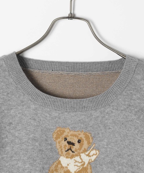 Heather ニット セーター 「TeddyBear/テディベア」ジャガード