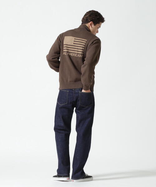 AVIREXデニムパンツ 直営店限定》LEATHER PATCH DENIM PANTS / レザー パッチ デニム