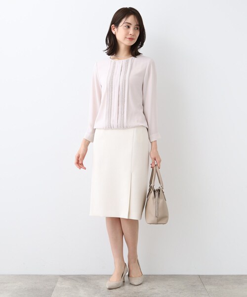 ブラウス シャツ 春SALE！「洗える／UVケア」ピンタックブラウス レディース INDIVI ブラウス シャツ 春SALE！「洗える／UVケア」ピンタック