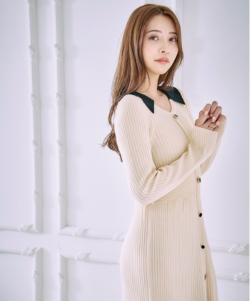 ワンピース Contrast color knit one piece コントラストカラー ニットワンピース | Meline M. | 10
