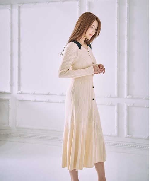 ワンピース Contrast color knit one piece コントラストカラー ニットワンピース | Meline M. | 11