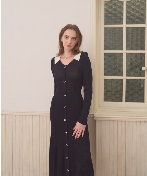 ワンピース Contrast color knit one piece コントラストカラー ニットワンピース | Meline M. | 20