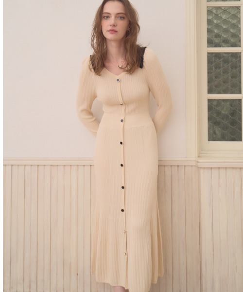 ワンピース Contrast color knit one piece コントラストカラー ニットワンピース | Meline M. | 03