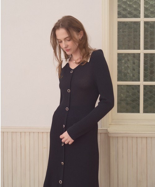 ワンピース Contrast color knit one piece コントラストカラー ニットワンピース | Meline M. | 18