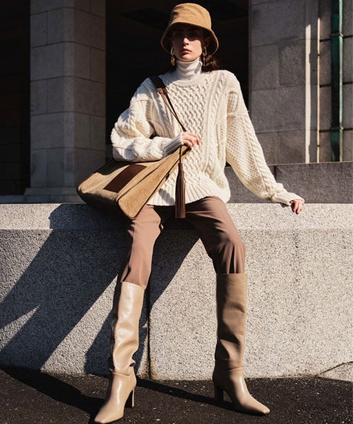Mila Owen」 ロングブーツ 37 ブラウン レディース : 89432667 