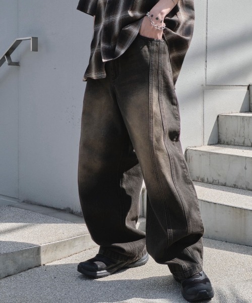 uniform experiment 25ss 新作 美品 ダメージ加工 デニム uniform experiment（ユニフォームエクスペリメント）の