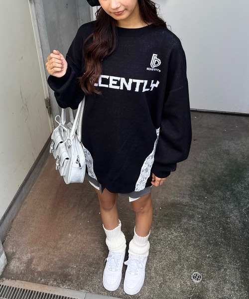 「SPIRALGIRL」 ニットワンピース FREE ネイビー レディース_画像5