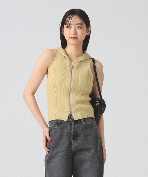 ベスト ジレ フーディー ジップ ベスト レディース