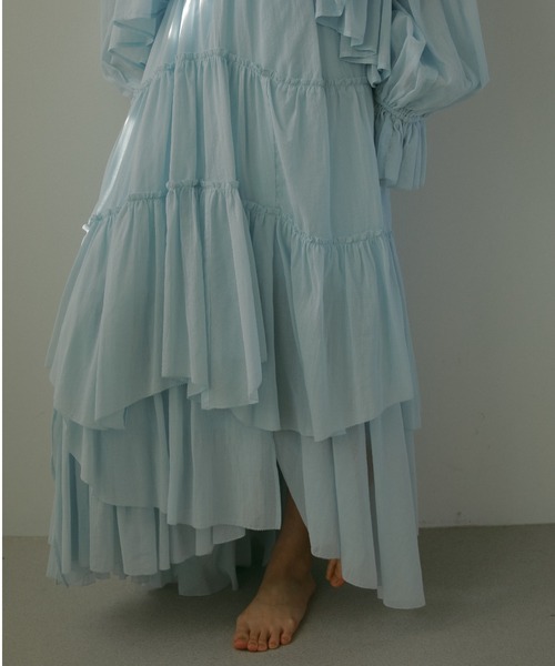 casa fine コットンティアードスカート CASA FLINE コットンティアードスカート BLACK | ALL ITEM