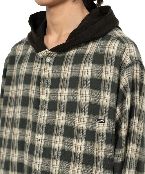 KAMIYA シャツ Hooded Check Shirt メンズ : ZOZOTOWN Yahoo!店 - 通販