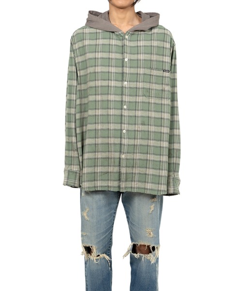 KAMIYA シャツ Hooded Check Shirt メンズ : ZOZOTOWN Yahoo!店 - 通販