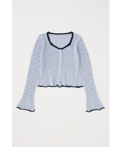 トップス Lace Knit Shirts セール】襟付きボーダー半袖マリンニットトップス（ニット