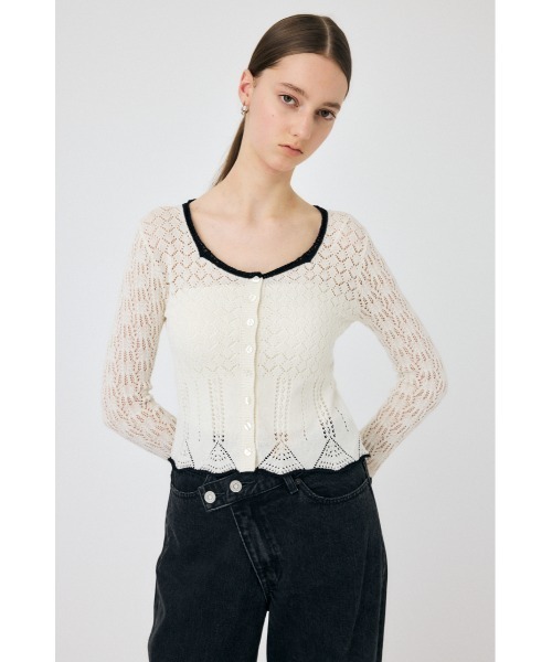 MOUSSY ニット セーター EYELET LACE ニットトップス レディース