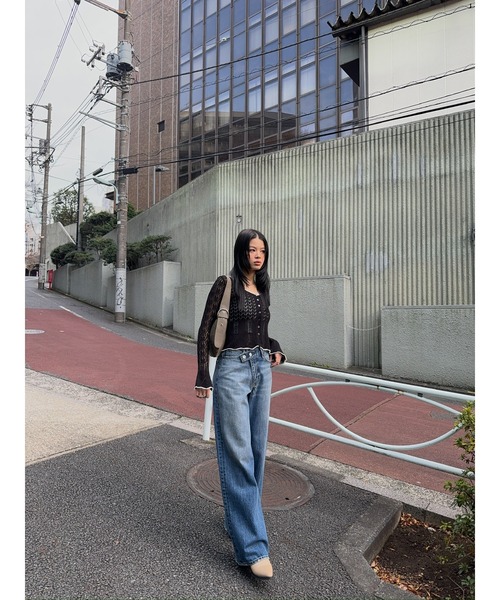 MOUSSY ニット セーター EYELET LACE ニットトップス レディース