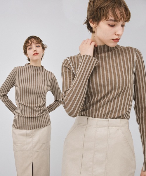 「PUBLIC TOKYO」 長袖ニット FREE ブラウン レディース_画像7