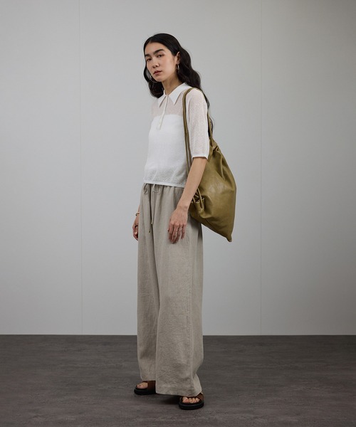【Etro】 High-rise wool,シルクアンドリネンパンツ SALON adam et rope' パンツ ヨーロピアンフラックスリネン