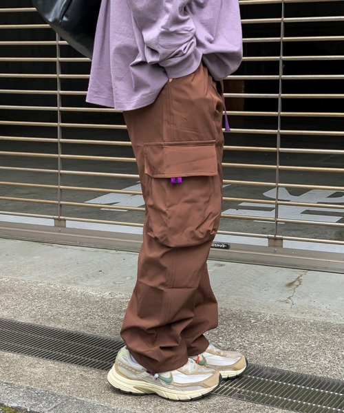 link lot ワイドパンツ カーゴパンツ ワイドレッグナイロンカーゴ 