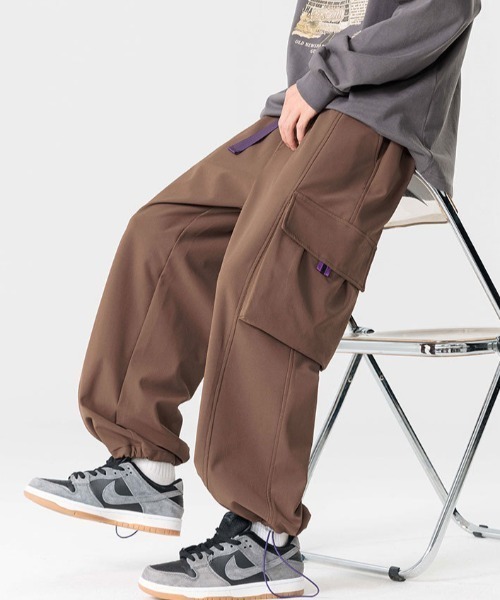 link lot ワイドパンツ カーゴパンツ ワイドレッグナイロンカーゴ 