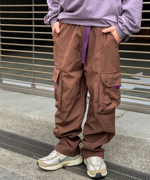 link lot カーゴパンツ ワイドレッグナイロンカーゴパンツ バイ