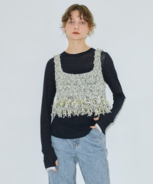 PUBLIC TOKYO（パブリックトウキョウ） ベスト ジレ ワッフルフリンジ