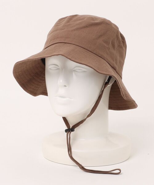 ロンパ、ハット Basiquenti 帽子 ハット 「Basiquenti」Linen Slash Bucket Hat