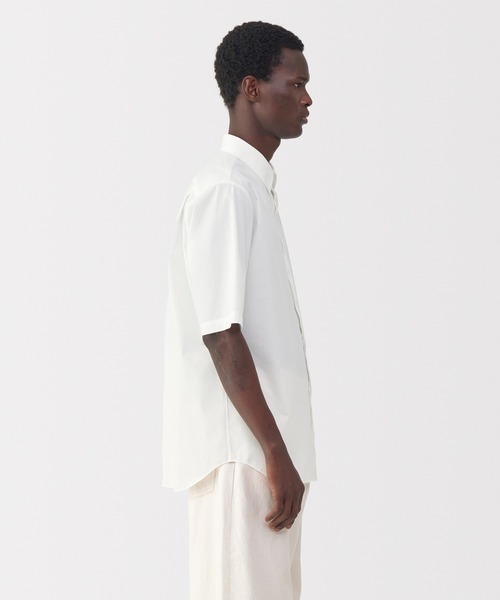 MUJI Labo シャツ 「MUJI Labo」紳士 ポプリン比翼半袖シャツ メンズ