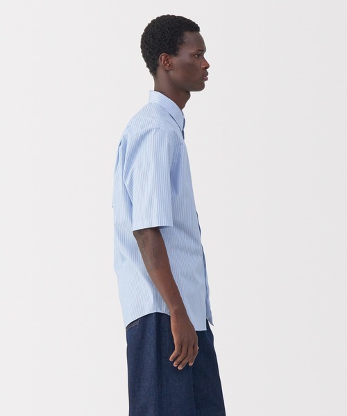 シャツ 「MUJI Labo」紳士 ポプリン比翼半袖シャツ メンズ