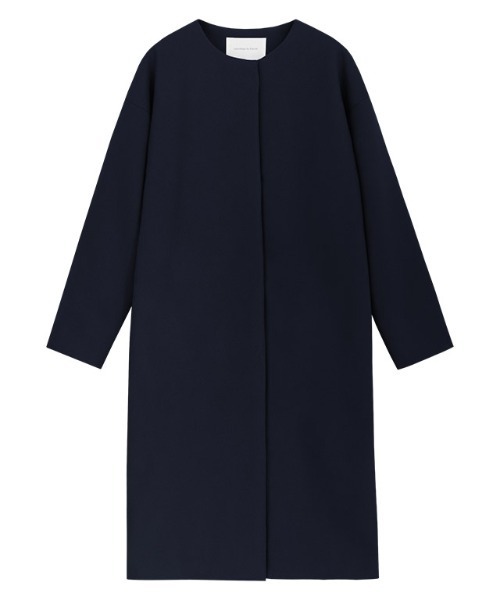 「Pierrot」 ノーカラーコート S モカ レディース_画像2