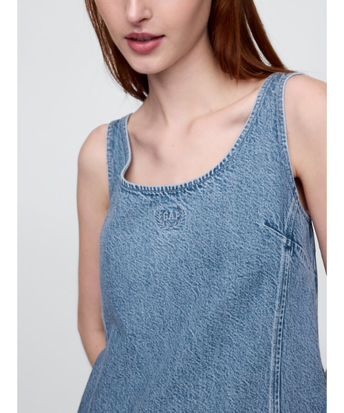 GAP ワンピース ウルトラソフトデニム Gapロゴ ミニワンピース