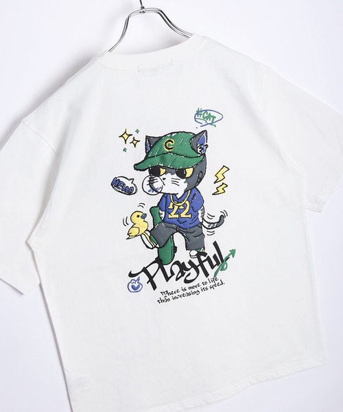 WESTSEA（ウエストシー） tシャツ 手書きイラスト 発泡プリント 半袖T