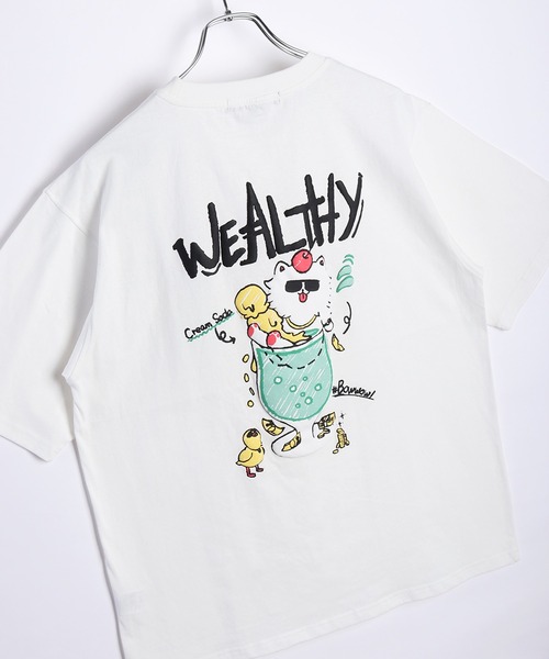 WESTSEA（ウエストシー） tシャツ 手書きイラスト 発泡プリント 半袖T
