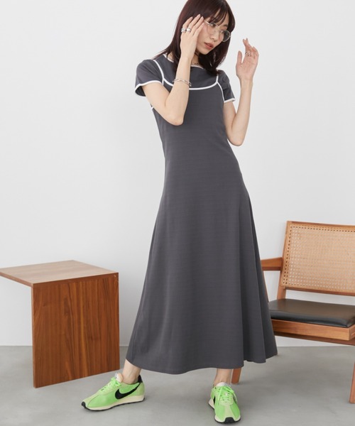 Auntie Rosa Holiday ワンピース カットパイピングレイヤード