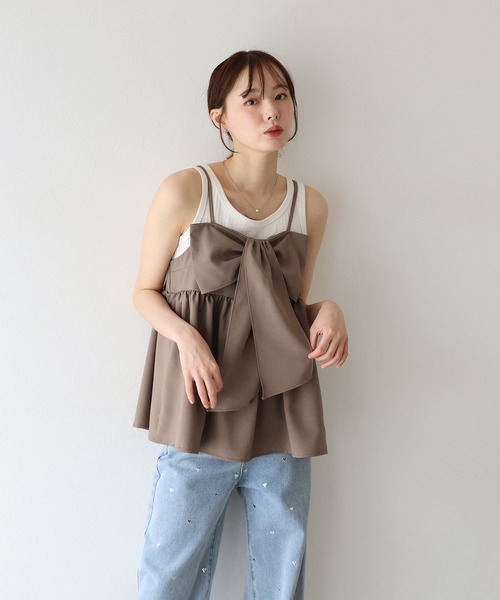 BLUEEAST（ブルーイースト） キャミソール リボンキャミビスチェ