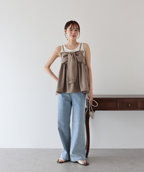 BLUEEAST（ブルーイースト） キャミソール リボンキャミビスチェ