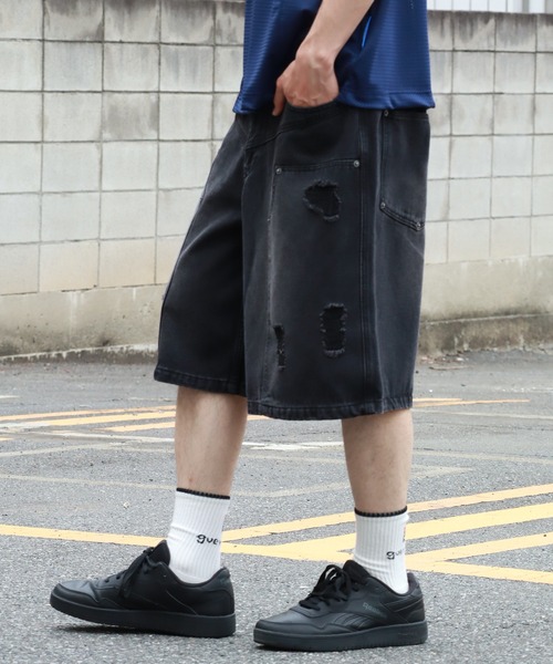 THE MARX RE CREATION ワイドパンツ ハーフパンツ ジーンズ 短パン