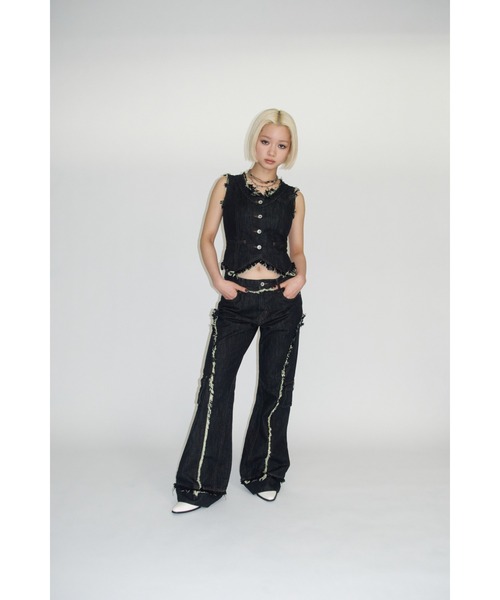 FRINGE LINE FLARE デニム　lagua gem FRINGE LINE FLARE デニム（デニムパンツ）｜LAGUA GEM
