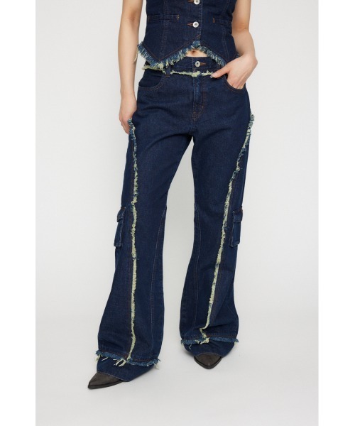 LAGUA GEM ジーンズ デニム デニムパンツ FRINGE LINE FLARE