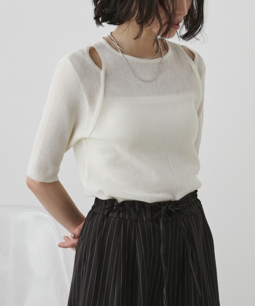 APRIORITY Tシャツ カットアウト レース ユニセックス オーバー ユニセックス | aperto