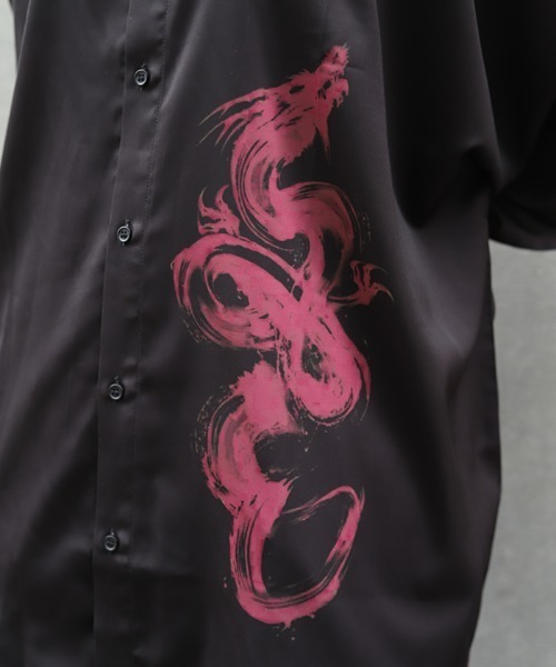 axes femme REZEN リゼン 昇龍プリント半袖シャツ M REZEN シャツ 昇龍プリント半袖シャツ メンズ : ZOZOTOWN Yahoo