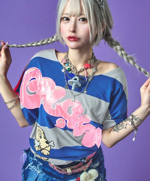 【GALFY/ガルフィー】GALFY ボーダーTシャツ GALFY tシャツ 「GALFY/ガルフィー」ウェイウェイ2WAYボーダー