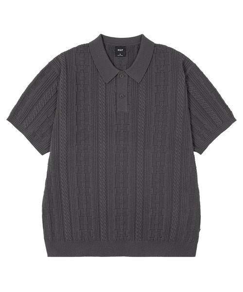 HUF ポロシャツ HUF/ハフ ESSEX POLO FLEECE ニットポロ 長袖