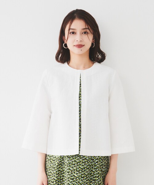 UNTITLED アンタイトル　ジップアップブルゾン　白アイボリー　M 新品 UNTITLED（アンタイトル） ブルゾン アウター 「短丈/オンオフ/きれい