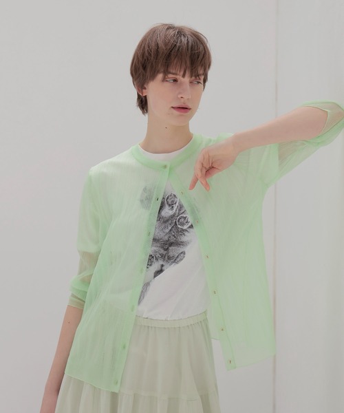 カーディガン sheer random rib cardigan(シアーランダムリブカーディガン) レディース