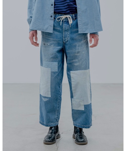 ワイドパンツ ジーンズ PATCHWORKED DENIM WIDE-FITJEANS メンズ レディースの画像