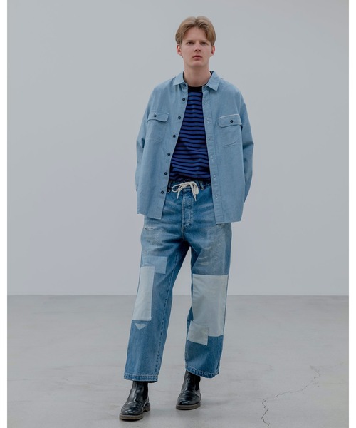 ワイドパンツ ジーンズ PATCHWORKED DENIM WIDE-FITJEANS メンズ レディースの画像